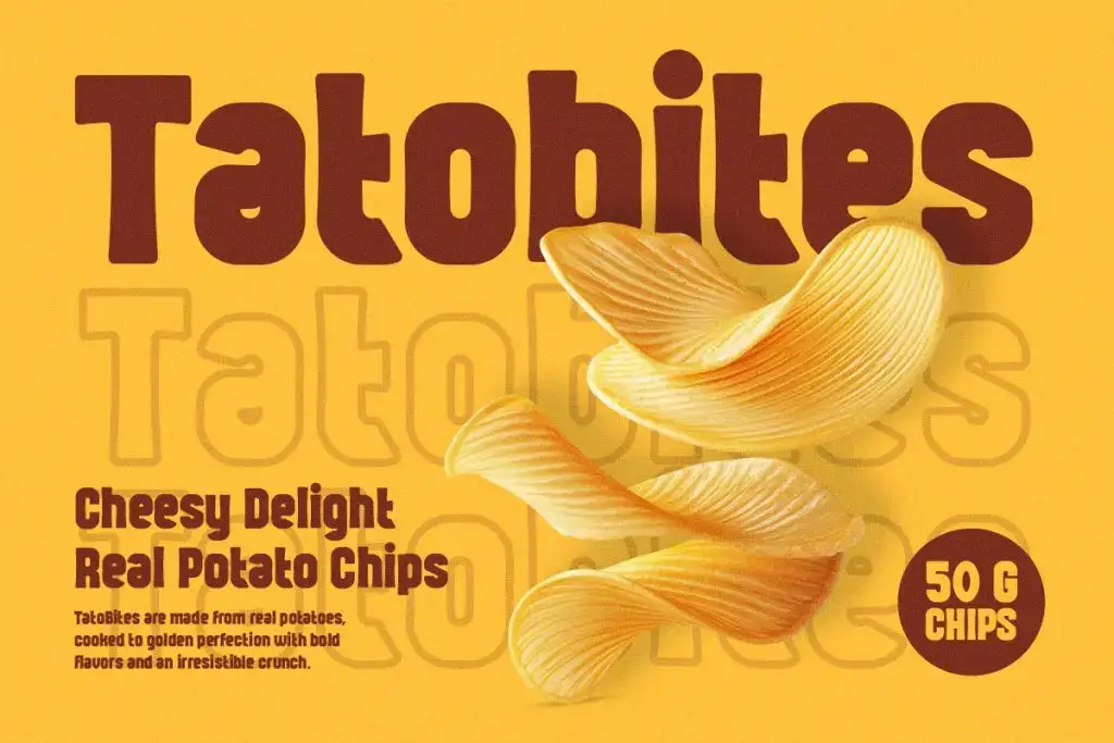 example of typography tips for snack packaging