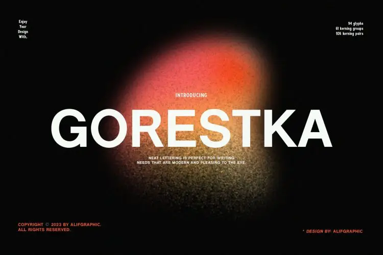 Gorestka Modern Sans Serif Typeface