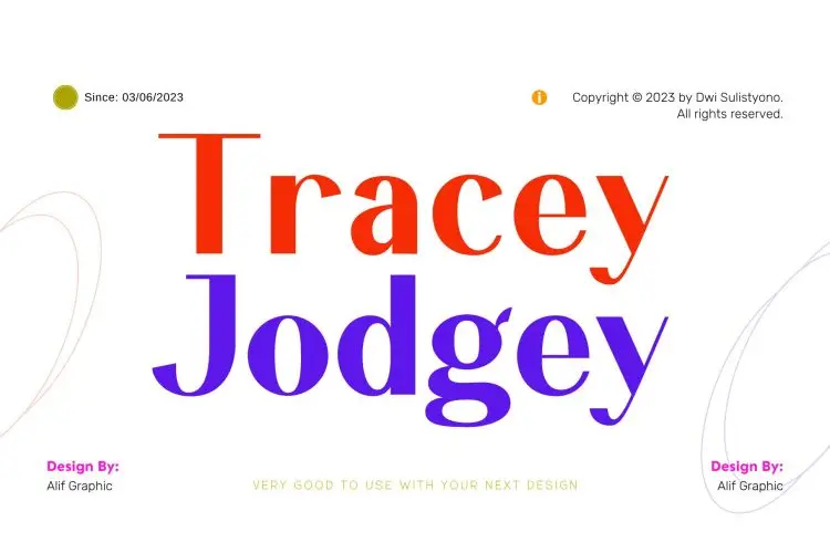 Tracey Jodgey Sans Typeface