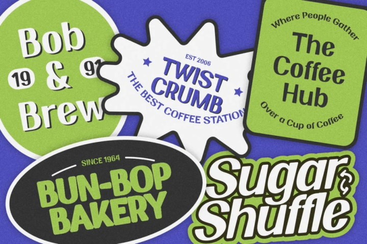 handwritten and display fonts sticker