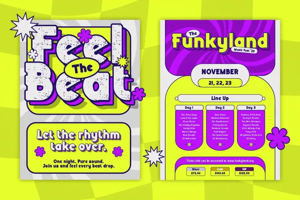 display retro fonts for concert
