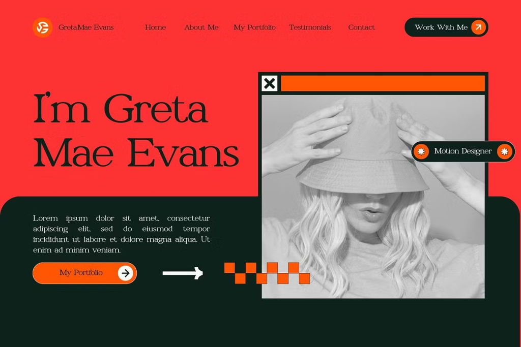 example of creative portfolio font trends