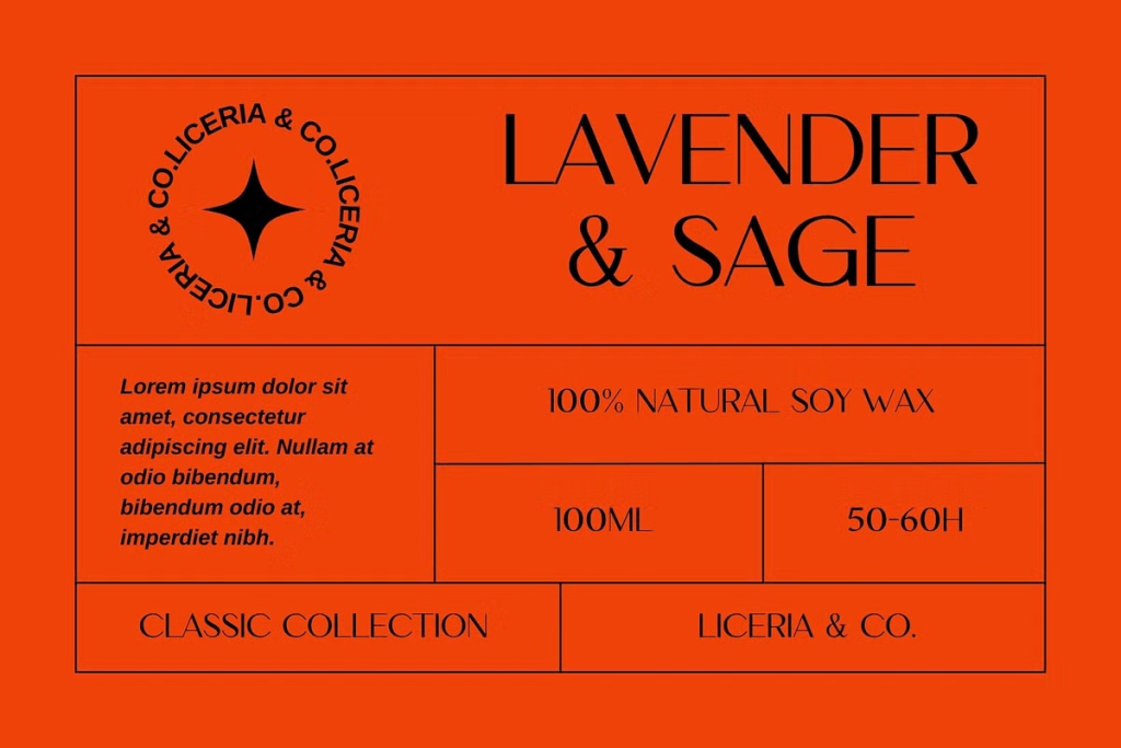 sans serif fonts for clean soy wax
